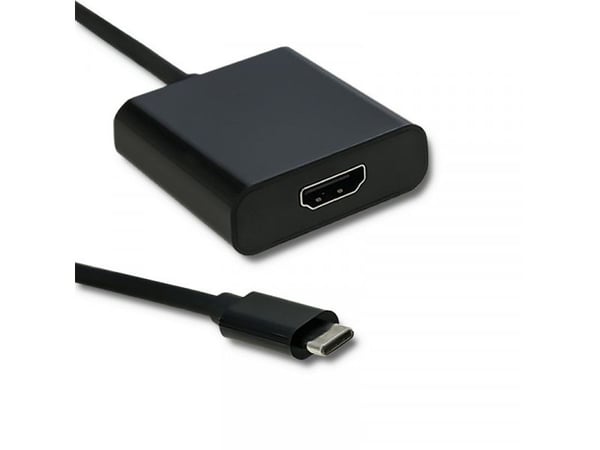 Qoltec - Video adapter - USB-C hann til HDMI hunn - 23 cm - svart - 4K-støtte