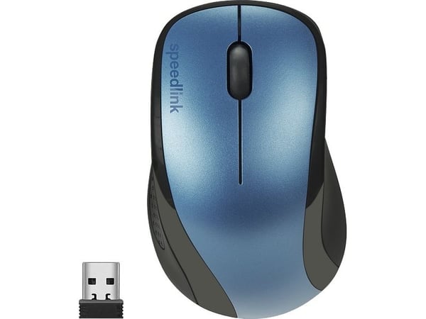 SPEEDLINK KAPPA Mouse - Mus - høyrehendt - optisk - 3 knapper - trådløs - 2.4 GHz - USB trådløs mottaker - blå