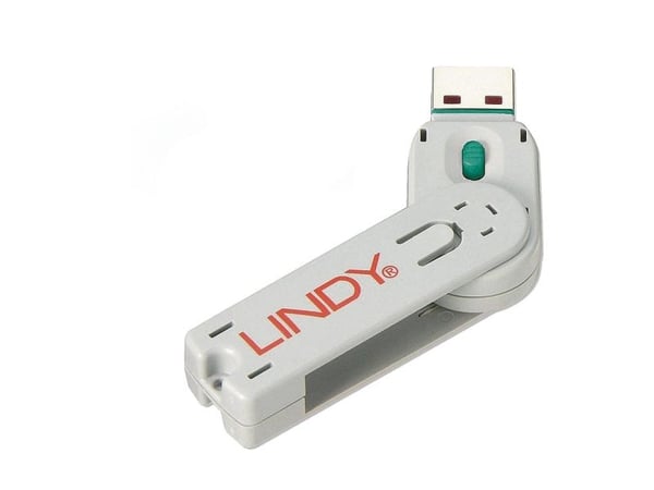 Lindy 40621, Nyckel till portblockerare, USB Type-A, Grön, Akrylnitrilbutadienstyren (ABS), 1 styck, Polypåse