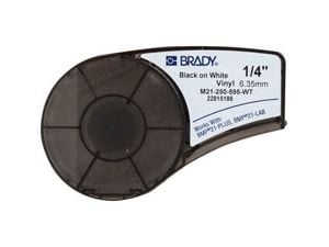 Brady B-595 - Vinyl - matt - permanent akryllim - svart på hvitt - Rull (0,635 cm x 6,4 m) 1 rull(er) etiketter - for Brady BMP21, BMP21-LAB, BMP21...