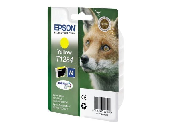 Epson Fox Singlepack Yellow T1284 DURABrite Ultra Ink, Keltainen, Väriainepohjainen muste, 1 kpl
