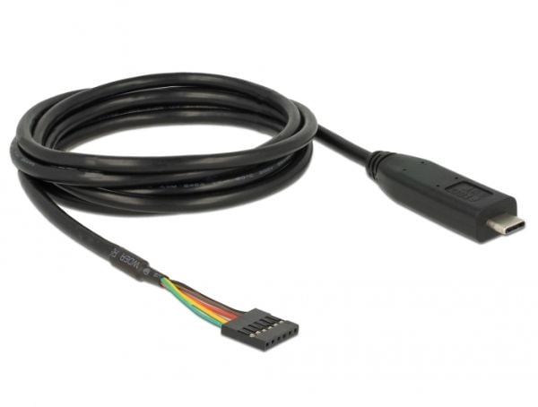 Delock - USB / seriell-kabel - USB-C (hann) til 6-pins TTL (hunn) - 5 V - 2 m - svart