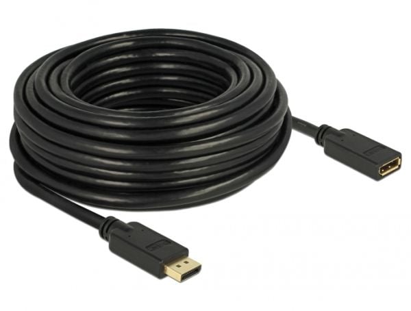 Delock - DisplayPort-forlengelseskabel - DisplayPort (hann) til DisplayPort (hunn) - DisplayPort 1.2 - 15 m - 4K-støtte - svart