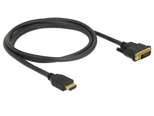 DeLOCK 85653, 1,5 m, HDMI-tyyppi A (vakio), DVI, Uros, Uros, Suora