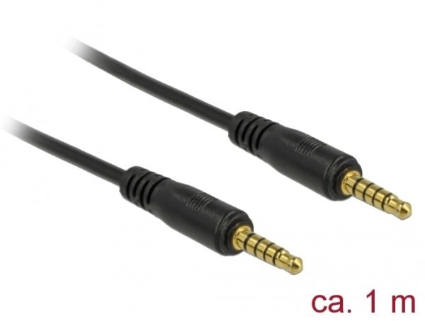 DeLOCK 85696, 3.5mm, Uros, 3.5mm, Uros, 1 m, Musta