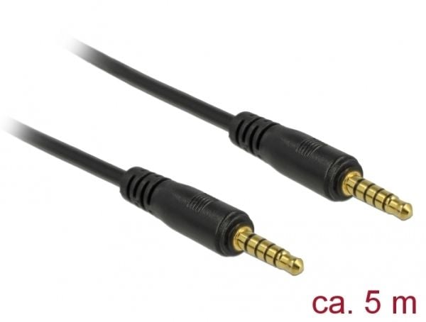 DeLOCK 85699, 3.5mm, Uros, 3.5mm, Uros, 5 m, Musta