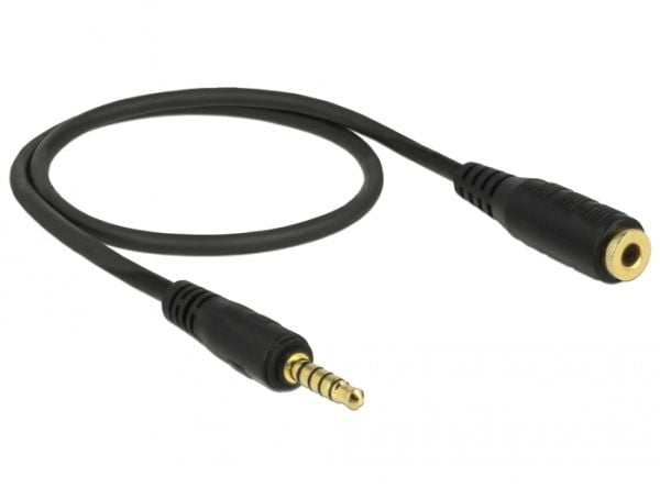 DeLOCK 85700, 3.5mm, Uros, 3.5mm, Naaras, 0,5 m, Musta