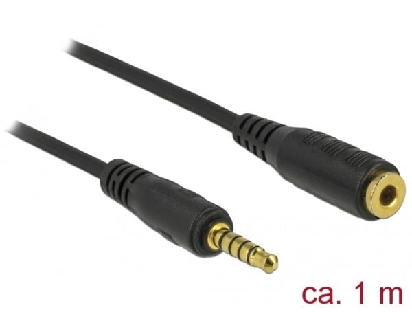 DeLOCK 85701, 3.5mm, Uros, 3.5mm, Naaras, 1 m, Musta