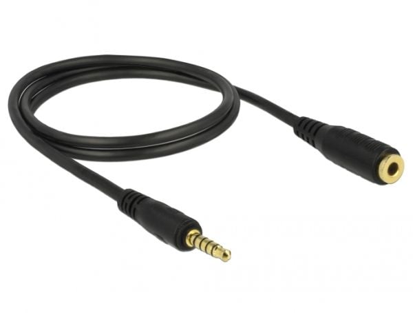 DeLOCK 85701, 3.5mm, Uros, 3.5mm, Naaras, 1 m, Musta