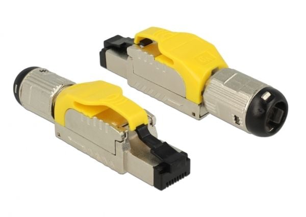 Delock - Nettverkkontakt - RJ-45 (hann) - 6.6 cm - STP - CAT 6a - med støvel - metall