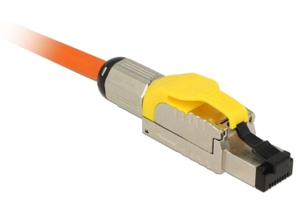 Delock - Nettverkkontakt - RJ-45 (hann) - 6.6 cm - STP - CAT 6a - med støvel - metall