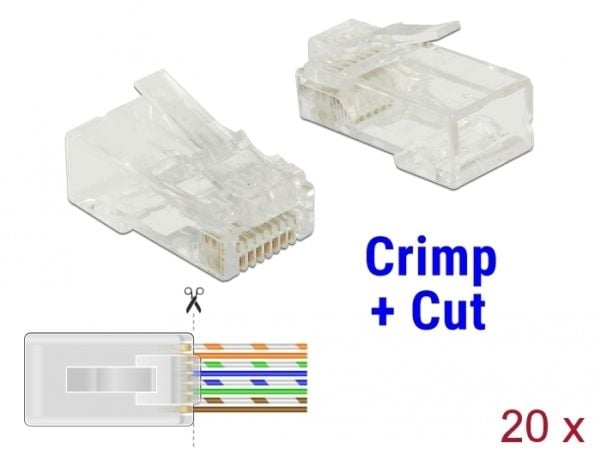 DeLOCK 86453, RJ-45, Läpinäkyvä, Polykarbonaatti, Cat6, U/UTP (UTP), Kulta