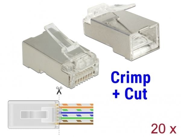 DeLOCK 86454, RJ-45, Läpinäkyvä, Polykarbonaatti, Cat6, U/FTP (STP), Kulta
