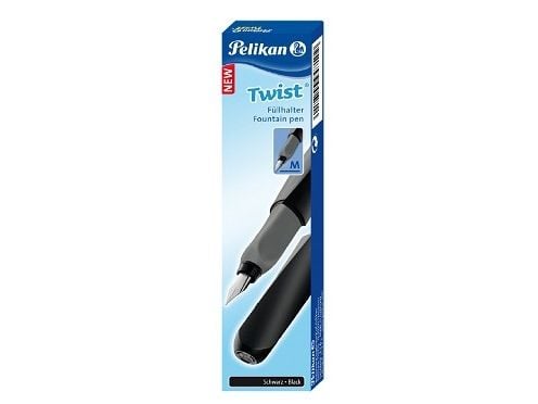 Pelikan 946806, Svart, Grå, Patronpåfyllingssystem, Svart, Rund spiss, Rustfritt stål, Medium