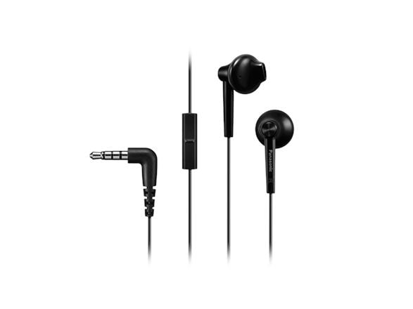 Panasonic RP-TCM55E - Hörlurar med mikrofon - öronknopp - kabelansluten - 3,5 mm kontakt - svart