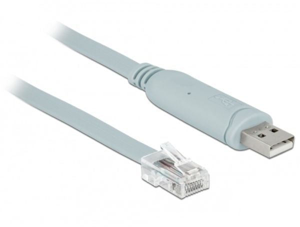 Delock - Seriell kabel - USB (hann) til RJ-45 (hann) - 50 cm - EIA-232 - grå