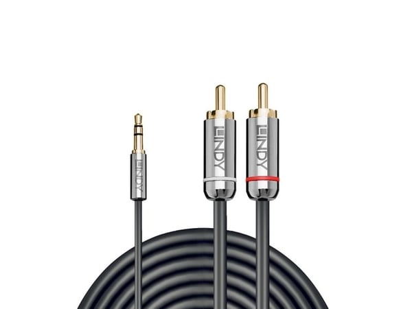 Lindy 35336, 3.5mm, Hanstik, 2 x RCA, Hanstik, 5 m, Anthracit