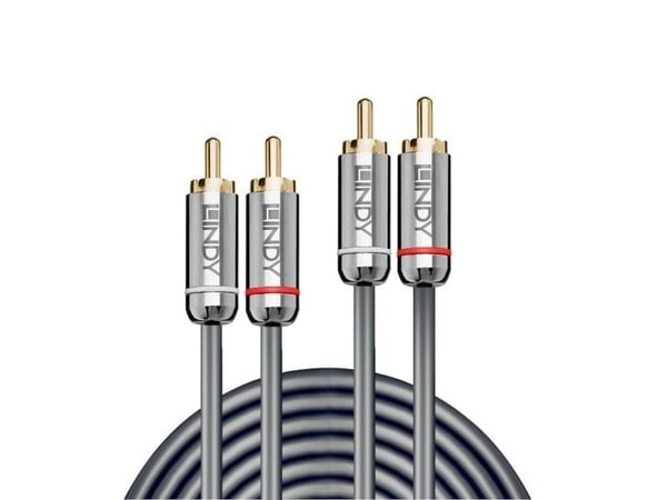 Lindy 35344, 2 x RCA, Hankjønn, 2 x RCA, Hankjønn, 0,5 m, Antrasitt