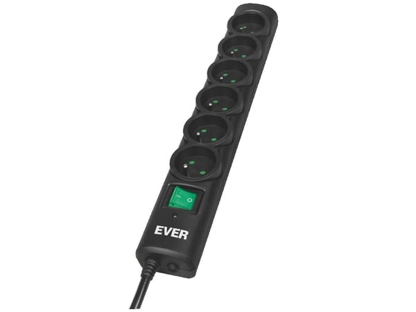 EVER OPTIMA - Overspenningsavleder - AC 250 V - utgangskontakter: 6 - 5 m kabel