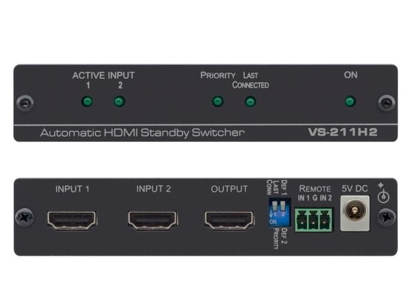 Kramer DigiTOOLS VS-211H2 2x1 Automatic 4K UHD HDMI Standby Switcher - Video/audio switch - 2 x HDMI - stasjonær