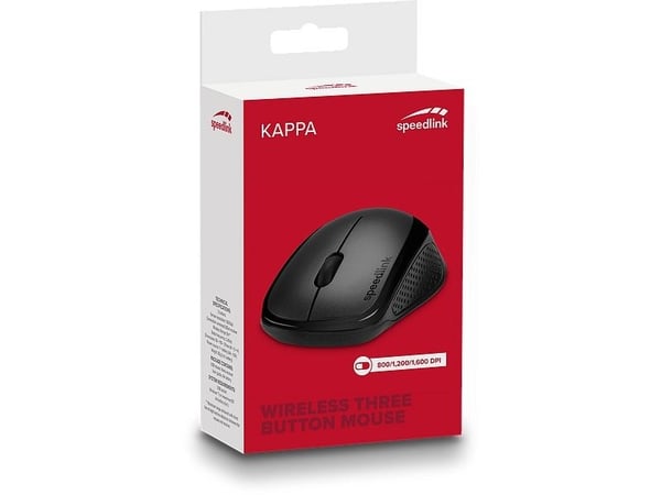 SPEEDLINK KAPPA, Oikeakätinen, Optinen, Langaton RF, 1600 DPI, Musta