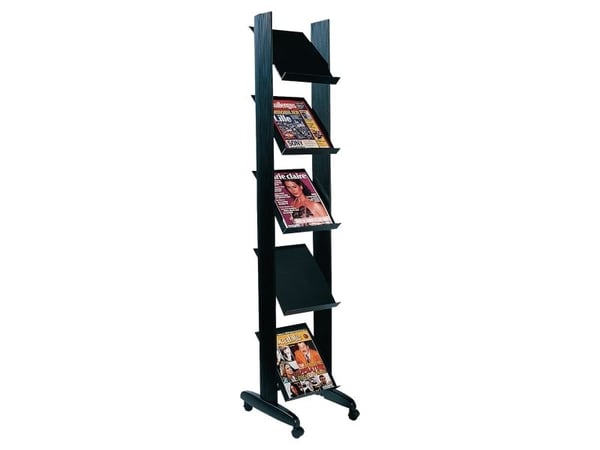 Brochurestativ Paperflow® Easydisplays med 5 hylder, sort