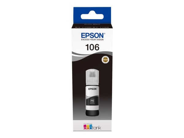 Epson 106 - 70 ml - foto-svart - original - svart - bläcktank - för EcoTank ET-7700, ET-7750, L7160, L7180; Expression Premium ET-7700, ET-7750