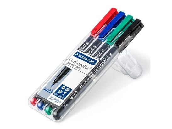 Permanenttikynä STAEDTLER® Lumocolor® 317 M, medium, pakkaus 4 stk.