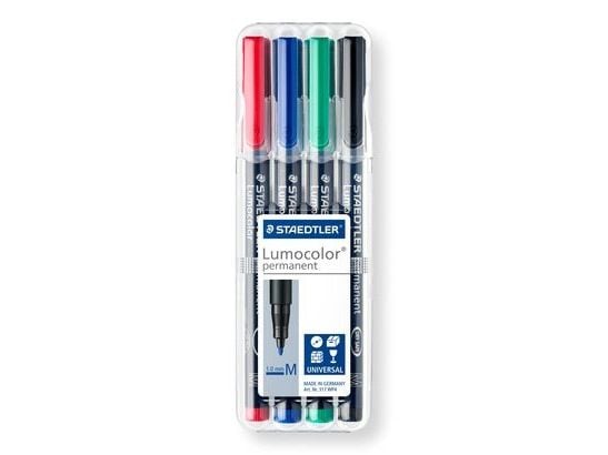 Permanenttikynä STAEDTLER® Lumocolor® 317 M, medium, pakkaus 4 stk.