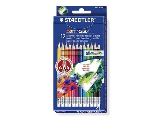 STAEDTLER Noris Club 144 50 - Fargeblyant - assorterte farger - med viskelær (en pakke 12)