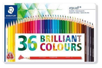 Staedtler ergosoft 157, Pehmeä, Monivärinen, 36 kpl