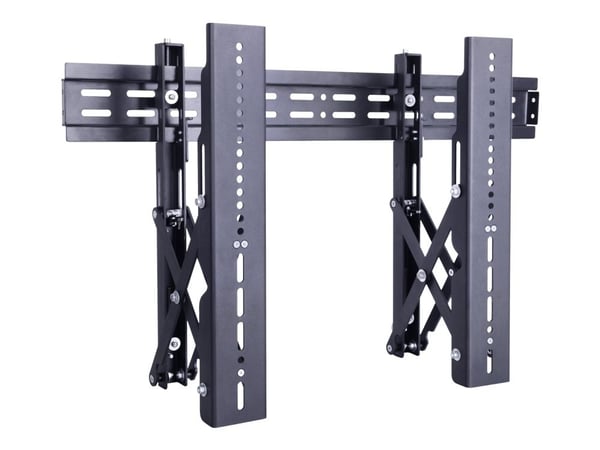 Multibrackets M Public Video Wall Mount Push - Monteringssats (utdragbar väggmontering) - för platt panel - metall - svart och skiffer - skärmstorl...