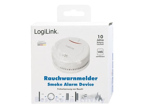 LogiLink SC0010, Optical reflekterende detektor, Trådløs, Hvit, 85 dB, Flate-montert, 10 år