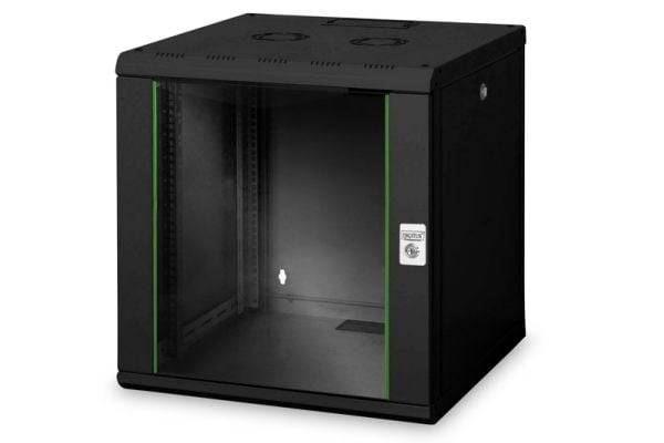 DIGITUS Professional - Skap skap - veggmonterbar - svart, RAL 9005 - 12U - 19"