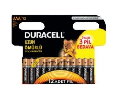 Duracell 5000394203389, Engangsbatteri, AAA, Alkalinsk, 1,5 V, 12 stykker, Sort, Bronse, Sølv
