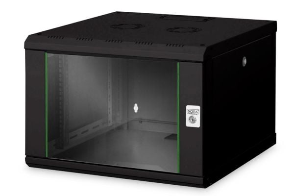 DIGITUS Professional Unique DN-19 07U-6/6-SW - Rack skap - veggmonterbar - svart, RAL 9005 - 7U - 19"