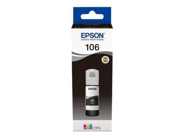 Epson 106 - 70 ml - foto-svart - original - svart - bläcktank - för EcoTank ET-7700, ET-7750, L7160, L7180; Expression Premium ET-7700, ET-7750