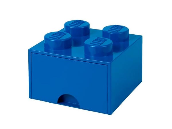 Lego Storage Opbevaringsskuffe - 4 Knopper - Blå
