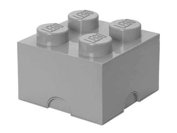 Lego förvaringslåda - 4 knoppar - ljusgrå