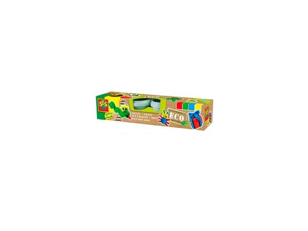 SES Creative SES Children''s Set of Four Eco Superclay, Modelleringsleire, Flerfarget, Barn, 4 stykker, Plastpotte, 4 farger