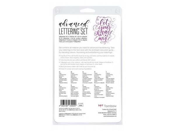 Tombow LS-ADV, Ohut/medium, Musta, Sininen, Punainen, Violetti, Pyöreä kärki ja sivellinkärki, Monivärinen, Pyöreä, Polypropeeni (PP)