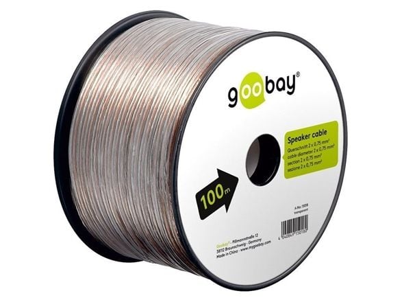 Goobay 15018, Kobberkledd aluminium (CCA), 100 m, Gjennomsiktig