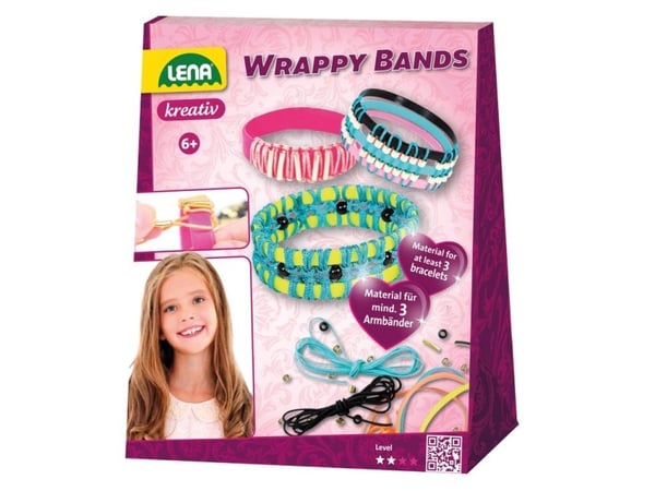 Lena Wrappy Bands, Smykkesett til å lage armbånd for barn, 6 år, Flerfarget