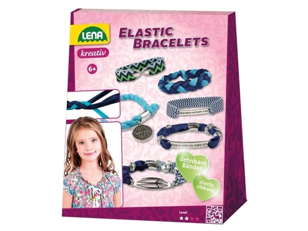 Lena Elastic Bracelets, Smykkesett til å lage armbånd for barn, 6 år, Flerfarget