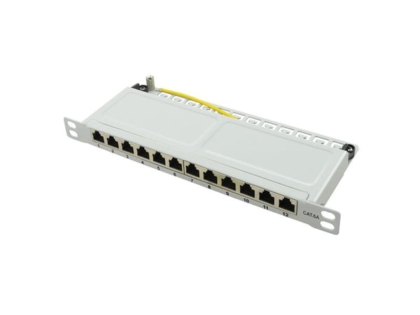 LogiLink NP0065, 10 Gigabit Ethernet, RJ-45, Cat6a, Grå, Metall, Rackmontering