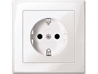 Merten MEG2300-1419, CEE 7/3, CEE 7/4, Valkoinen, Kestomuovinen hartsi, 250 V, 16 A