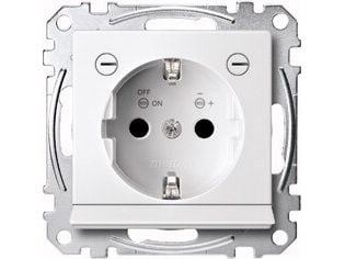 Merten MEG2304-0419, CEE 7/3, CEE 7/4, valkoinen, kestomuovi, 250 V, 16 A