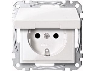 Merten MEG2310-0319, CEE 7/3, CEE 7/4, Vit, Termoplast, 250 V, 16 A