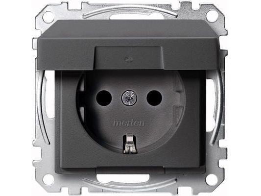 Merten MEG2310-0414, CEE 7/3, CEE 7/4, antrasiitti, kestomuovi, 250 V, 16 A