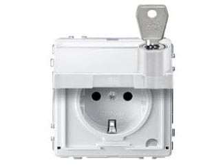 Merten MEG2316-7219, Typ F, Vit, IP44, 250 V, 16 A, 1 styck